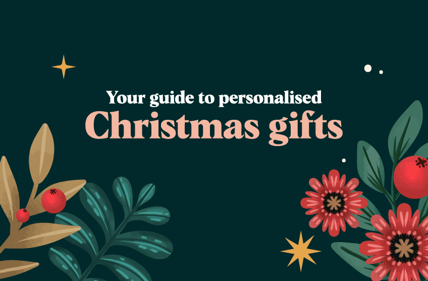 Printed personalised Christmas gifts.